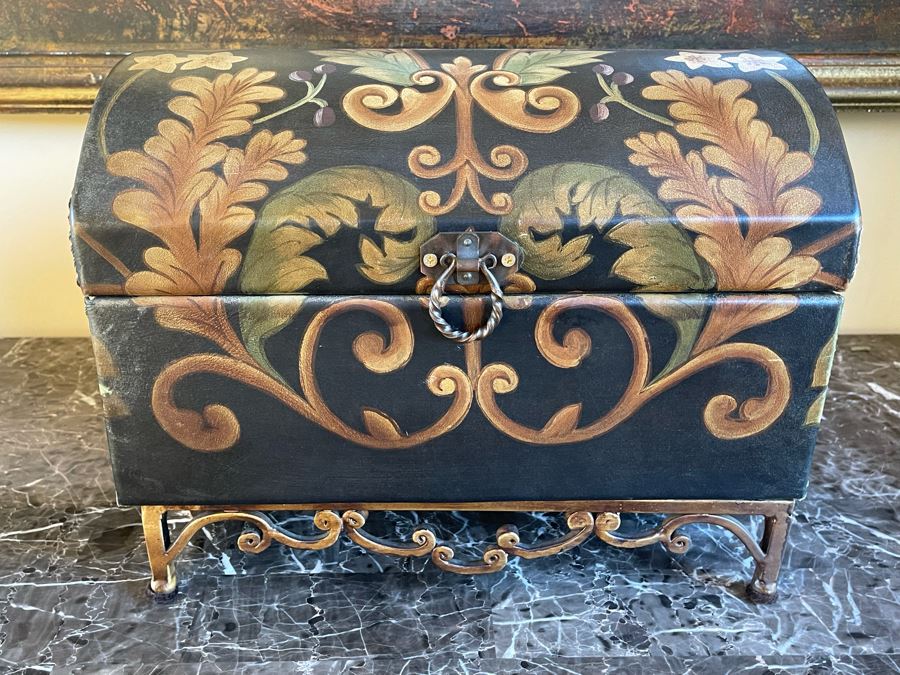 Decorative Accent Box With Metal Stand 15W X 10D X 11H [Photo 3]