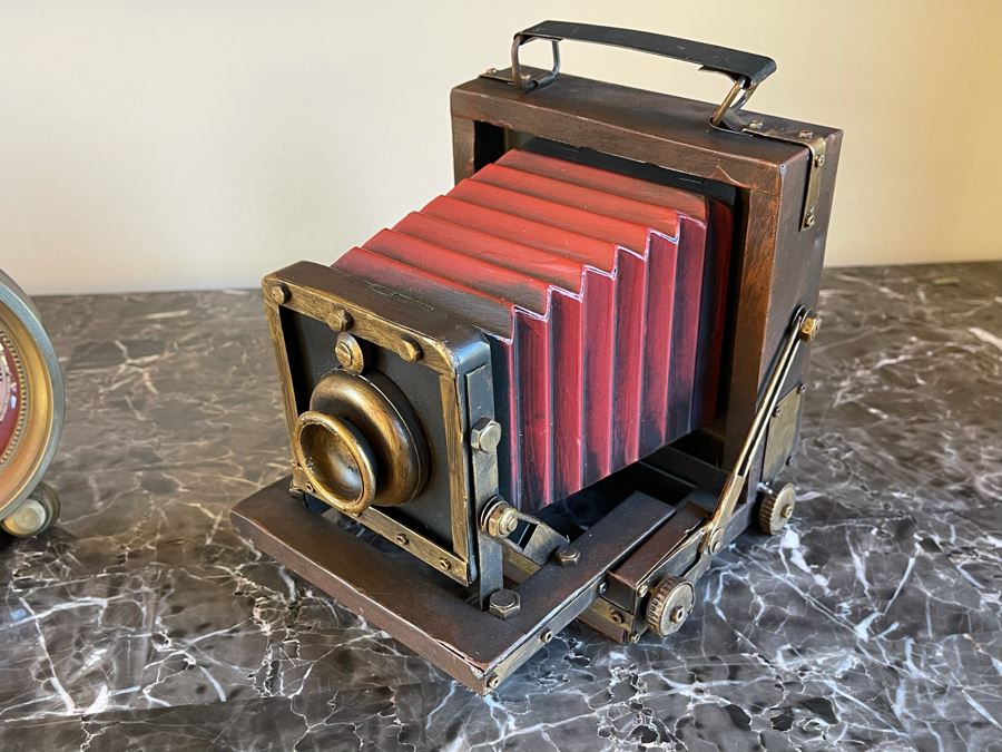 Decorative Metal Bellows Camera And Le Grand Hotel Paris Clock [Photo 6]