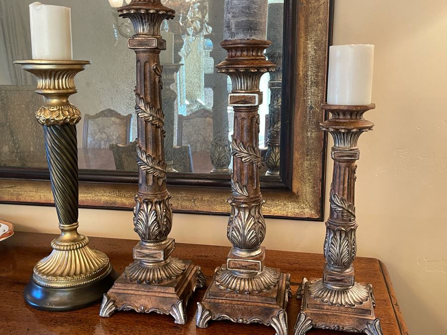 Set Of Four Large Candlesticks Tallest Is 24H [Photo 5]