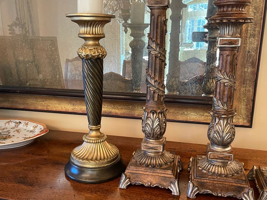 Set Of Four Large Candlesticks Tallest Is 24H [Photo 6]