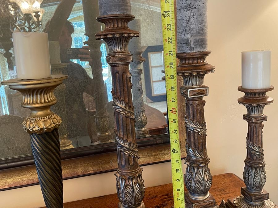 Set Of Four Large Candlesticks Tallest Is 24H [Photo 7]