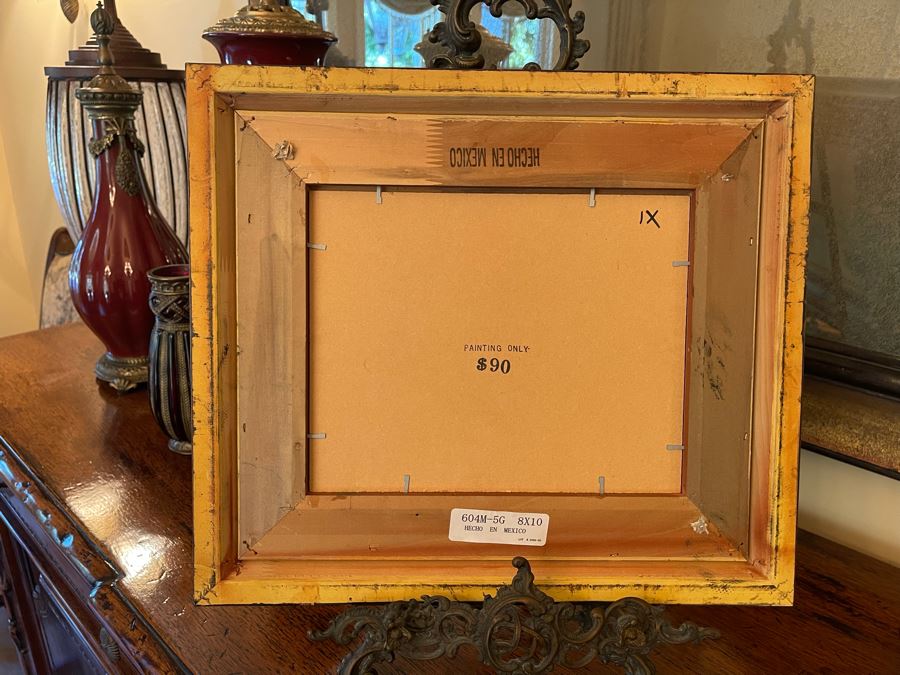 Small Signed Painting By Milner 10 X 8 Includes Metal Easel [Photo 10]