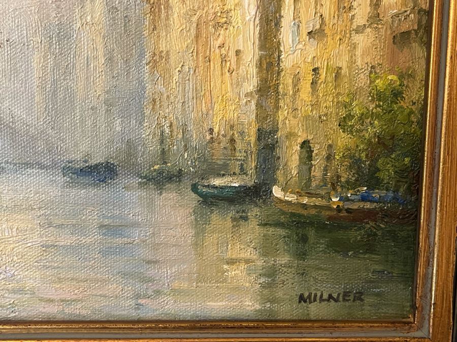 Small Signed Painting By Milner 10 X 8 Includes Metal Easel [Photo 7]