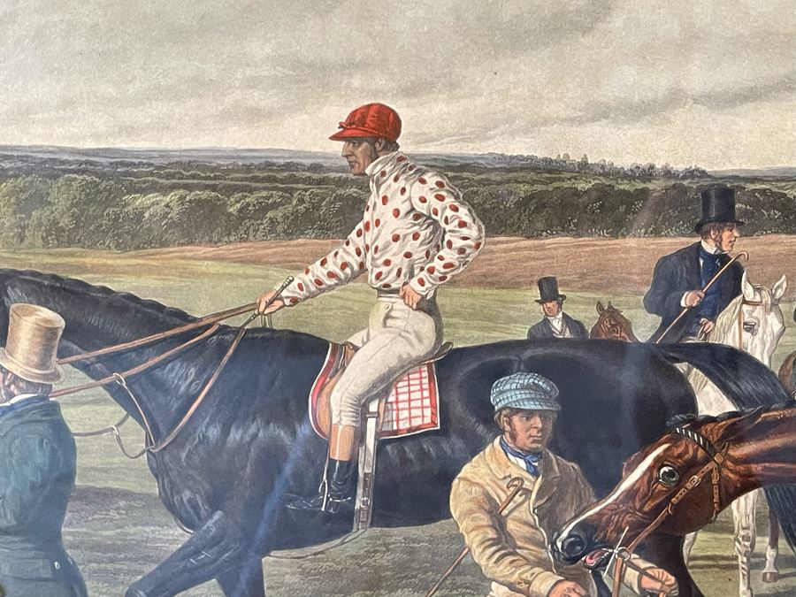 Framed Engraving: Racing, Plate 1 'Saddling' Fores's National Sports Painted By J.F. Herring Engraved By J. Harris & C. Quentery 43 X 24 [Photo 16]