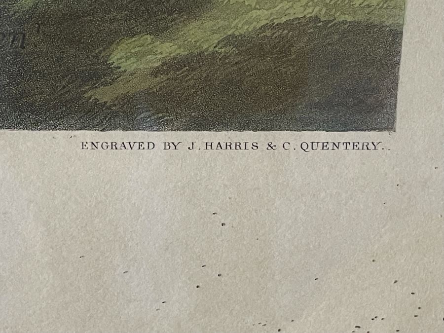 Framed Engraving: Racing, Plate 1 'Saddling' Fores's National Sports Painted By J.F. Herring Engraved By J. Harris & C. Quentery 43 X 24 [Photo 9]