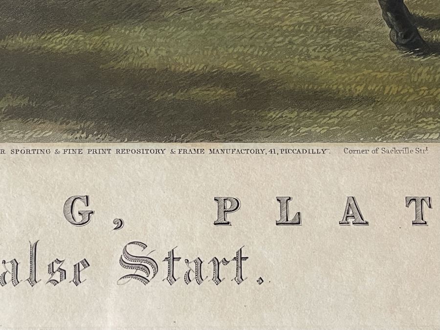 Framed Engraving: Racing, Plate 2 'A False Start' Fores's National Sports Painted By J.F. Herring Engraved By J. Harris & W. Summers 43 X 24 [Photo 6]