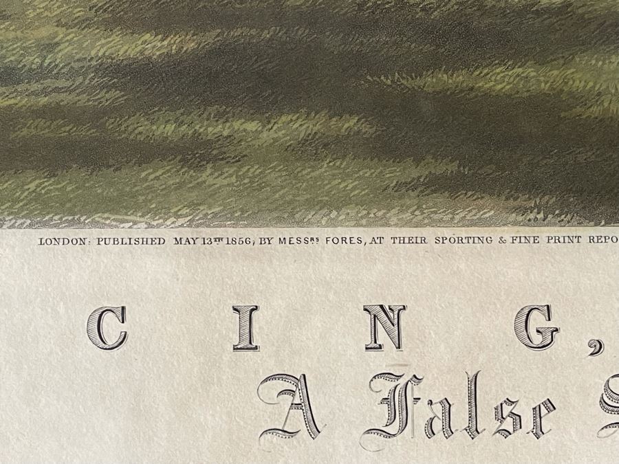 Framed Engraving: Racing, Plate 2 'A False Start' Fores's National Sports Painted By J.F. Herring Engraved By J. Harris & W. Summers 43 X 24 [Photo 5]