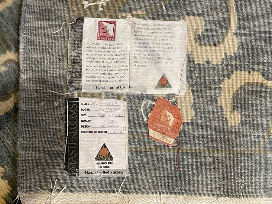 JUST ADDED - Hand Crafted Wool Area Rug By Rugmark 9’10” X 13’8” Made In India [Photo 10]