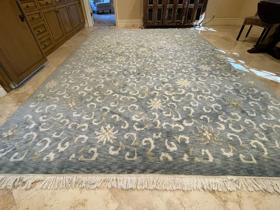 JUST ADDED - Hand Crafted Wool Area Rug By Rugmark 9’10” X 13’8” Made In India [Photo 2]