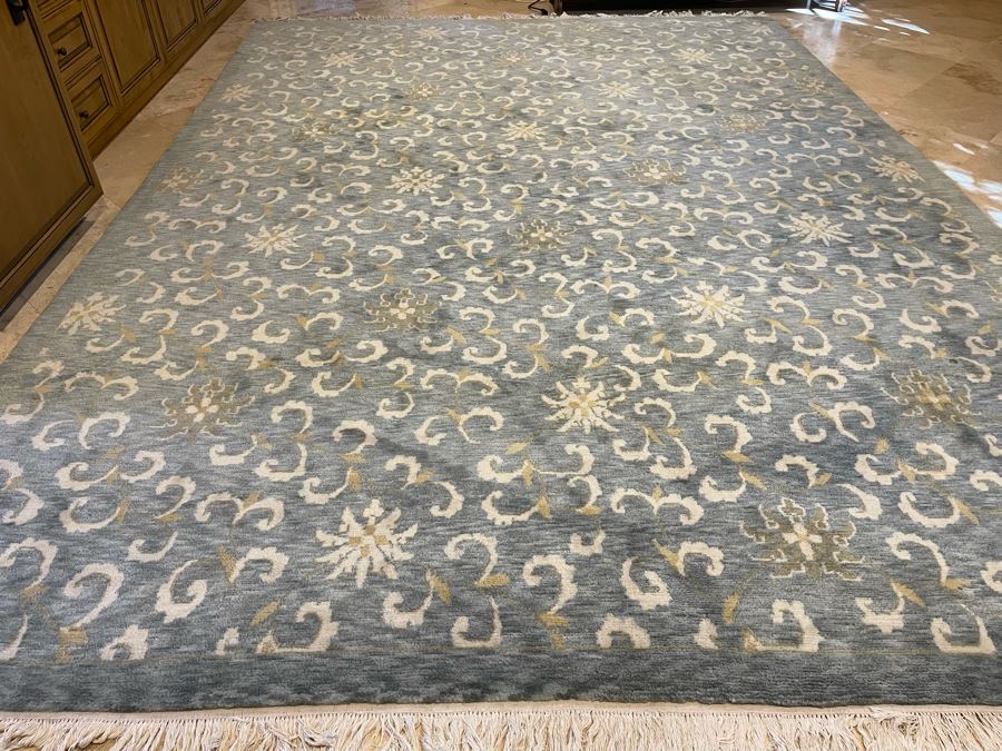 JUST ADDED - Hand Crafted Wool Area Rug By Rugmark 9’10” X 13’8” Made In India