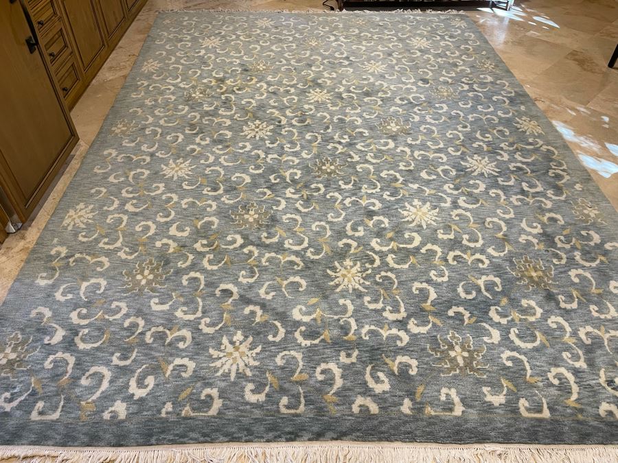 JUST ADDED - Hand Crafted Wool Area Rug By Rugmark 9’10” X 13’8” Made In India [Photo 4]