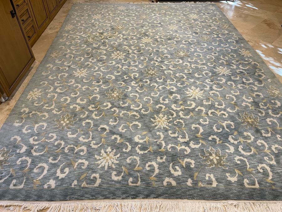 JUST ADDED - Hand Crafted Wool Area Rug By Rugmark 9’10” X 13’8” Made In India [Photo 3]