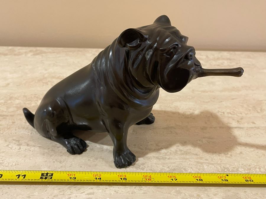 JUST ADDED - Metal Bulldog Figurine 9W