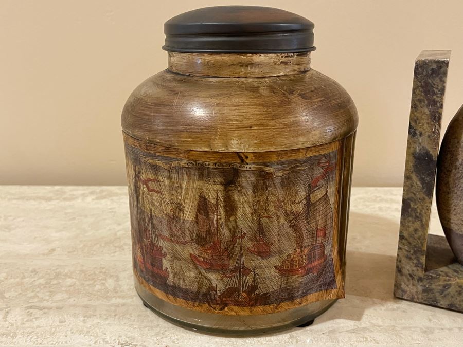 JUST ADDED - Carved Marble Bookend And Decorative Jar [Photo 4]