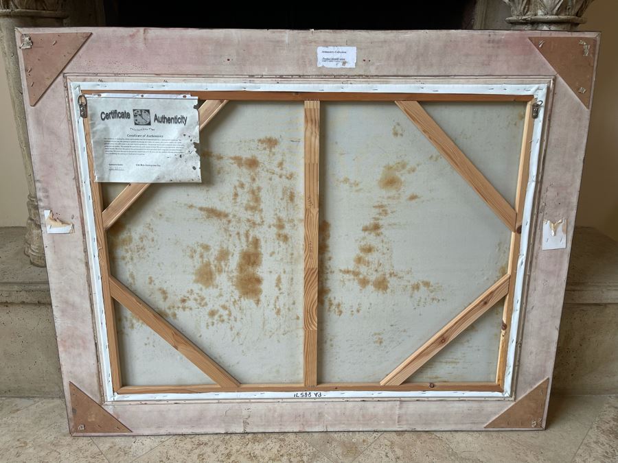 JUST ADDED - Large Framed Original Oil Painting On 4' X 3' Canvas Of Venetian Canal Scene With Certificate Of Authenticity [Photo 10]