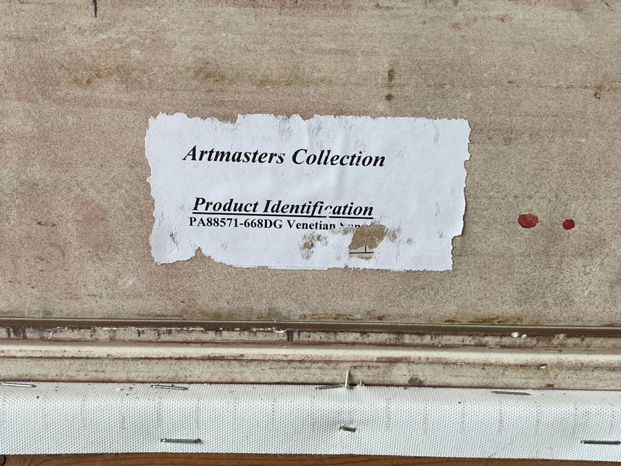 JUST ADDED - Large Framed Original Oil Painting On 4' X 3' Canvas Of Venetian Canal Scene With Certificate Of Authenticity [Photo 11]