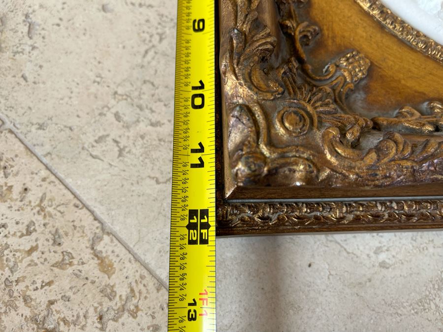 JUST ADDED - Antique Edward Wyon Relief Marble Wall Gilt Framed Plaque Perfugium Regibus 1848 12W X 12H [Photo 16]