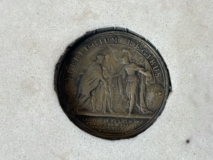 JUST ADDED - Antique Edward Wyon Relief Marble Wall Gilt Framed Plaque Perfugium Regibus 1848 12W X 12H [Photo 13]