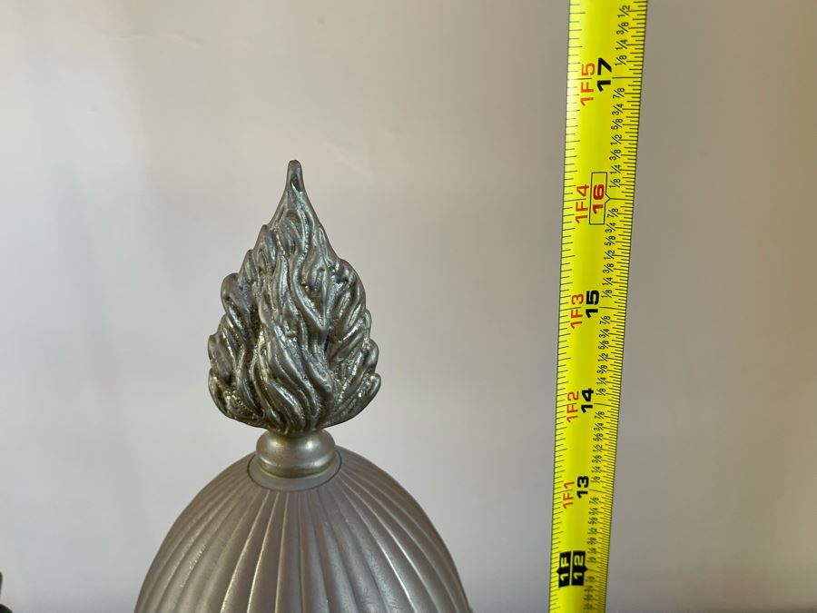 JUST ADDED - Pair Of Decorative Metal French Style Accent Pieces Made In India 16H [Photo 7]