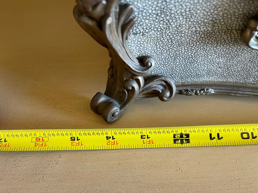 JUST ADDED - Heavy Ceramic And Metal Decorative Box By Castilian 15W X 10D X 11H [Photo 10]