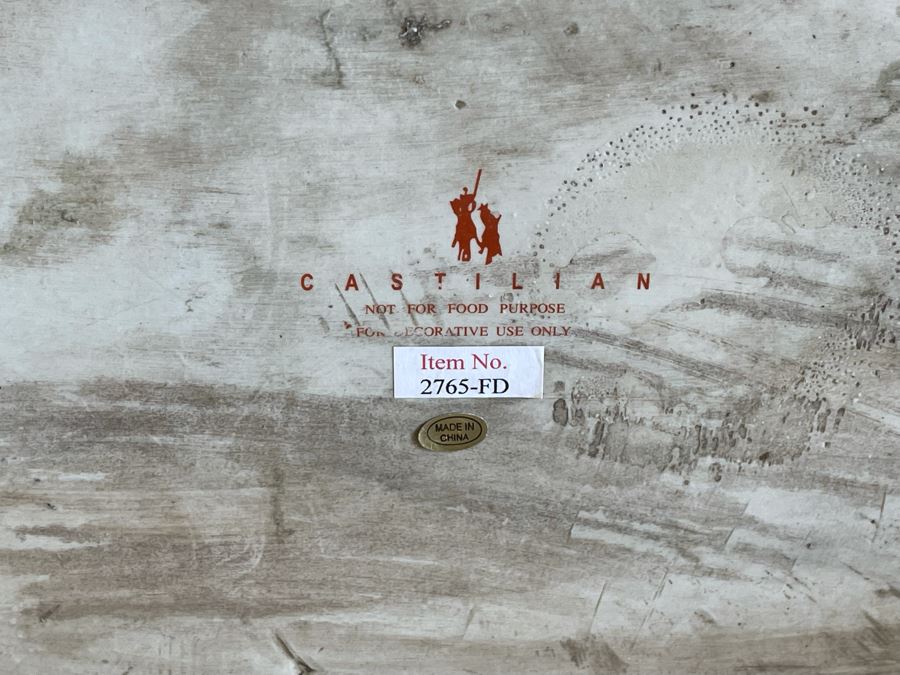 JUST ADDED - Heavy Ceramic And Metal Decorative Box By Castilian 15W X 10D X 11H [Photo 9]