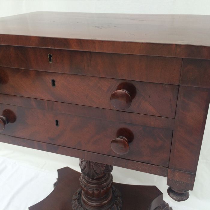 Empire Two Drawer Sewing Stand, Mahogany. [Photo 4]