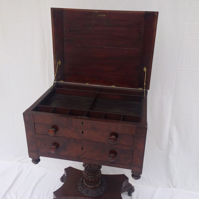 Empire Two Drawer Sewing Stand, Mahogany. [Photo 2]