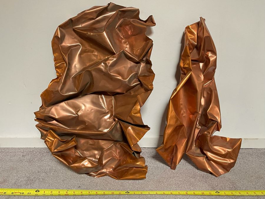 JUST ADDED - Pair Of Copper Sculptural Wall Decor Pieces - Told Were From Original Roof Of The Old Globe Theater In Balboa Park That Burned Down 18W X 7D X 26H [Photo 3]