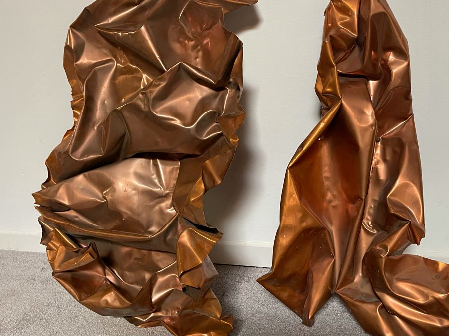 JUST ADDED - Pair Of Copper Sculptural Wall Decor Pieces - Told Were From Original Roof Of The Old Globe Theater In Balboa Park That Burned Down 18W X 7D X 26H [Photo 5]