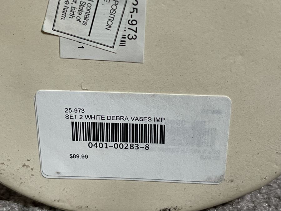 JUST ADDED - Gold Metal Table With Mirrored Top 18W X 20.5H And Pair Of White Vases (Shadow Shown On Vases) - Vases Retailed $89 [Photo 5]