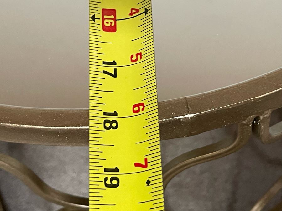 JUST ADDED - Gold Metal Table With Mirrored Top 18W X 20.5H And Pair Of White Vases (Shadow Shown On Vases) - Vases Retailed $89 [Photo 6]