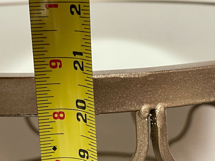 JUST ADDED - Gold Metal Table With Mirrored Top 18W X 20.5H And Pair Of White Vases (Shadow Shown On Vases) - Vases Retailed $89 [Photo 7]