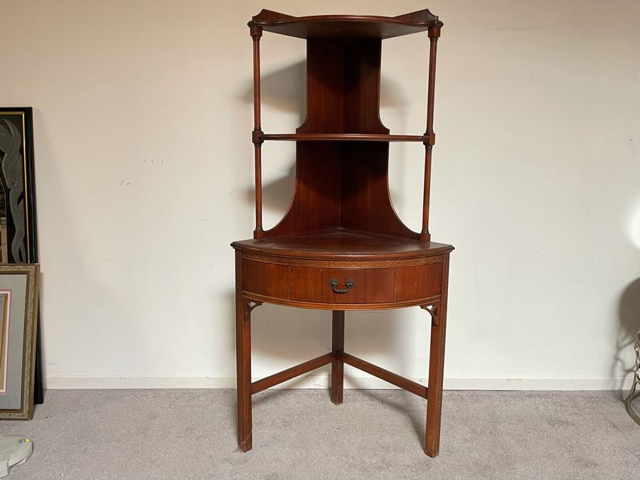 JUST ADDED - Wabash Mahogany Corner Cabinet 26.5W X 19D X 54H [Photo 4]