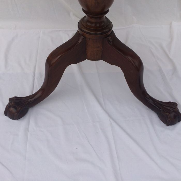 Vintage Tilt Top Chippendale Mahogany Table with Ball and Claw Feet [Photo 19]