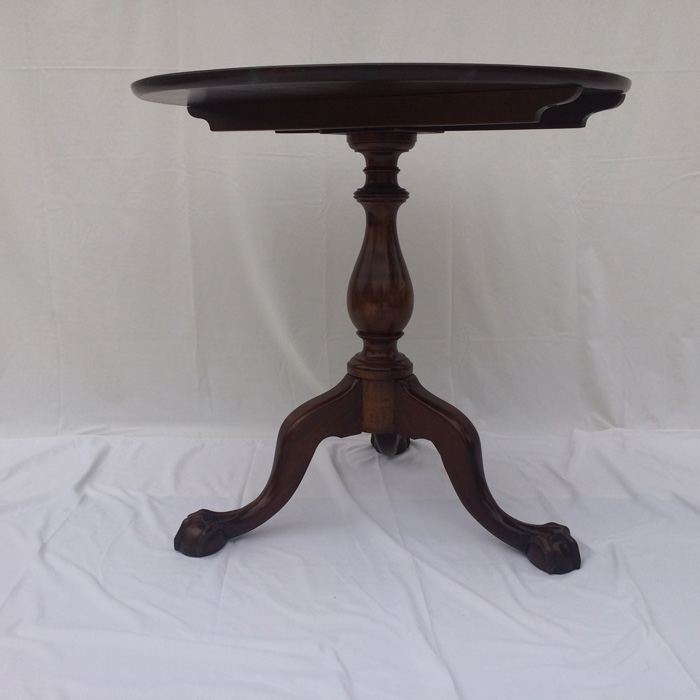 Vintage Tilt Top Chippendale Mahogany Table with Ball and Claw Feet [Photo 15]