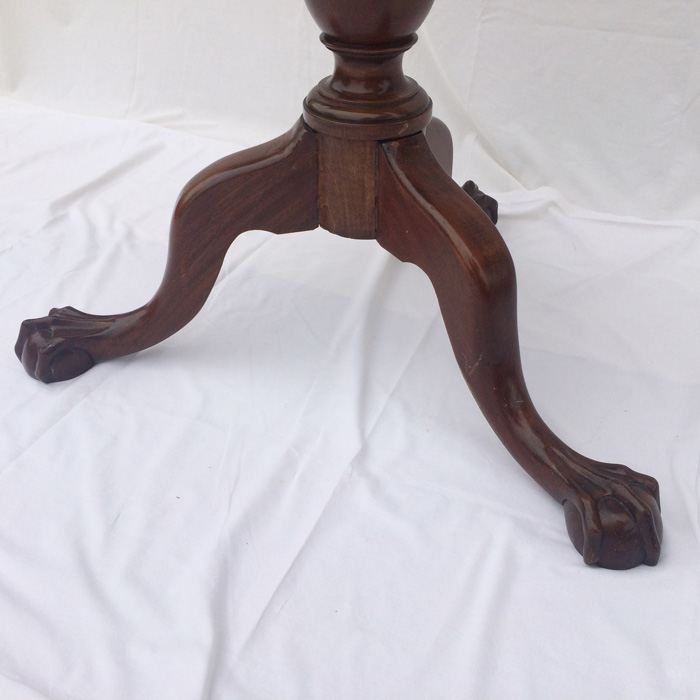 Vintage Tilt Top Chippendale Mahogany Table with Ball and Claw Feet [Photo 3]