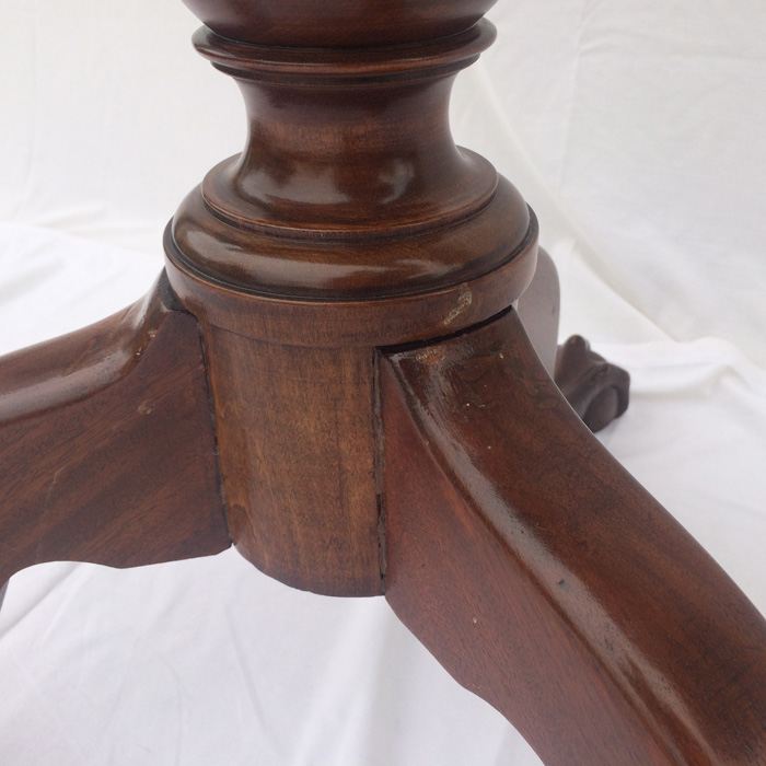 Vintage Tilt Top Chippendale Mahogany Table with Ball and Claw Feet [Photo 4]