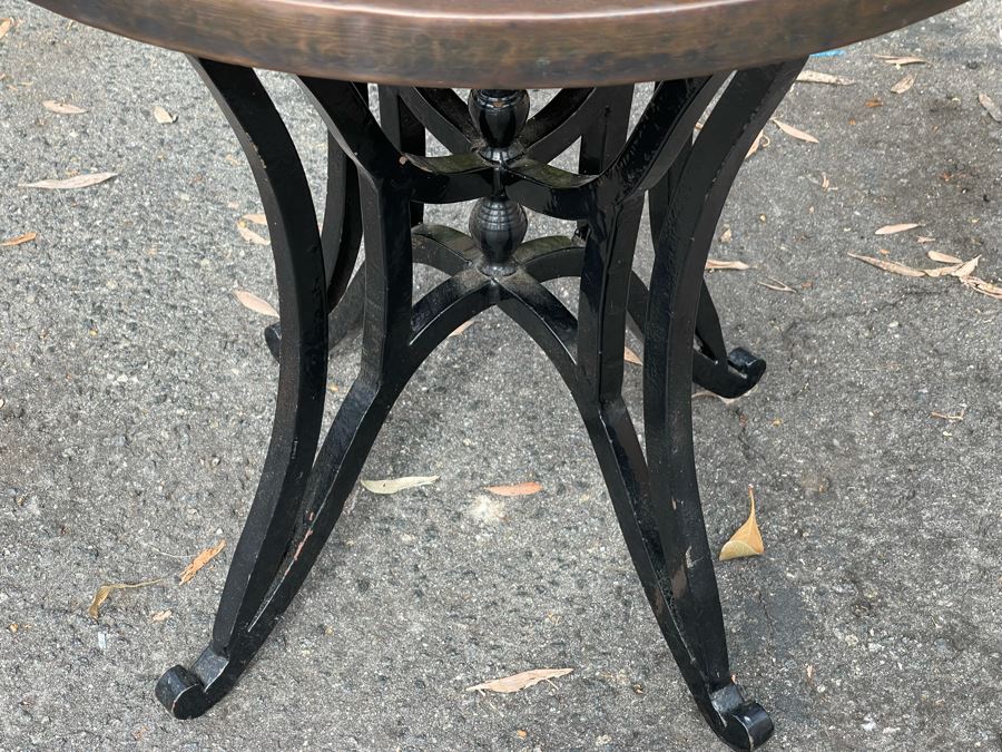 Heavy Cast Iron Base Table With 2’ Round Copper Top 22H [Photo 5]