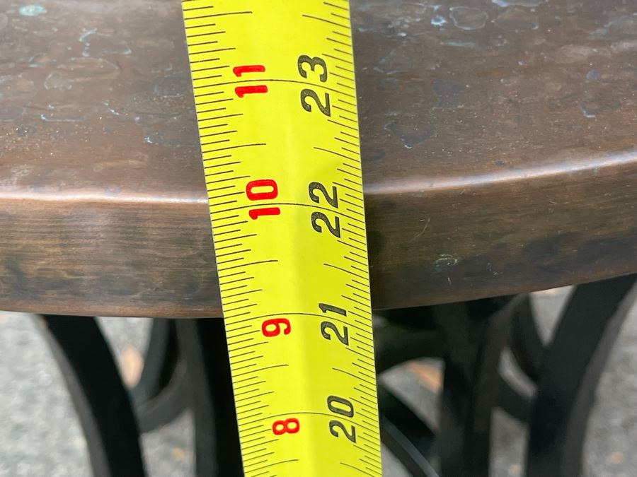 Heavy Cast Iron Base Table With 2’ Round Copper Top 22H [Photo 7]