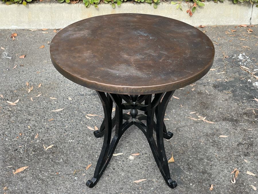 Heavy Cast Iron Base Table With 2’ Round Copper Top 22H [Photo 3]