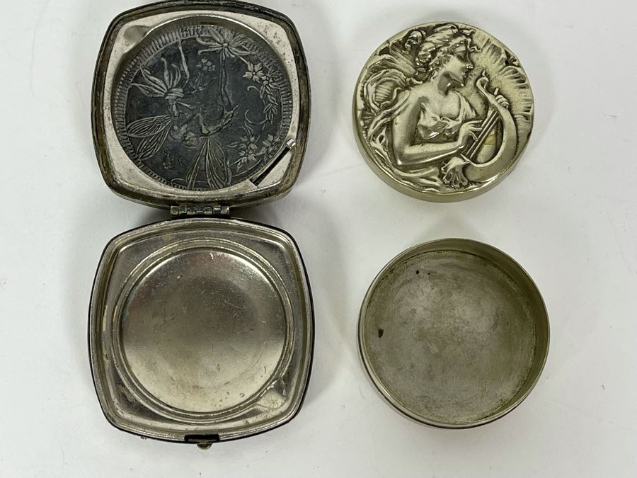 Repousse Silverplate Djer-Kiss Faires Compact And Hallmarked Repousse Silverplate Compact [Photo 7]