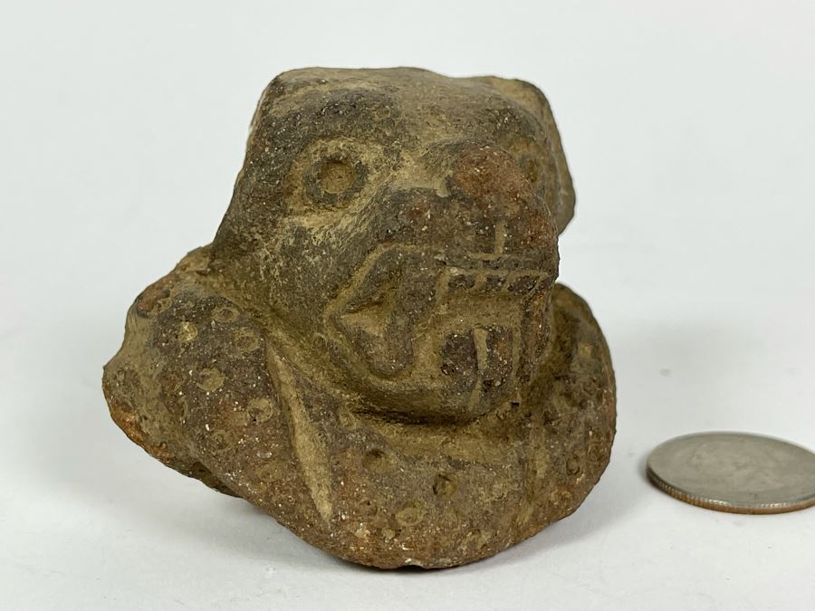 Old Carved Stone Artifact 3W X 2D X 2.5H