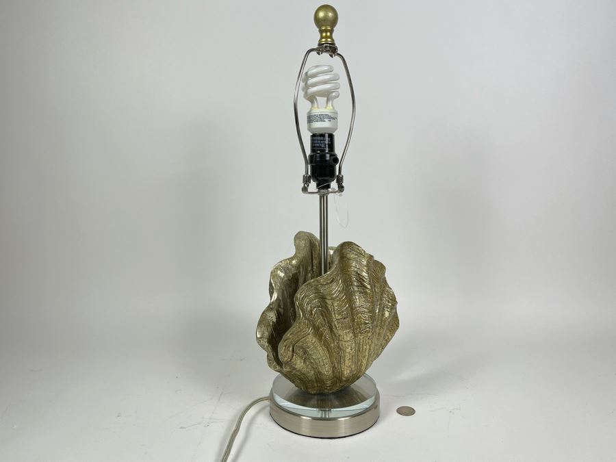 Contemporary Faux Shell Table Lamp (No Shade) 21H  [Photo 2]