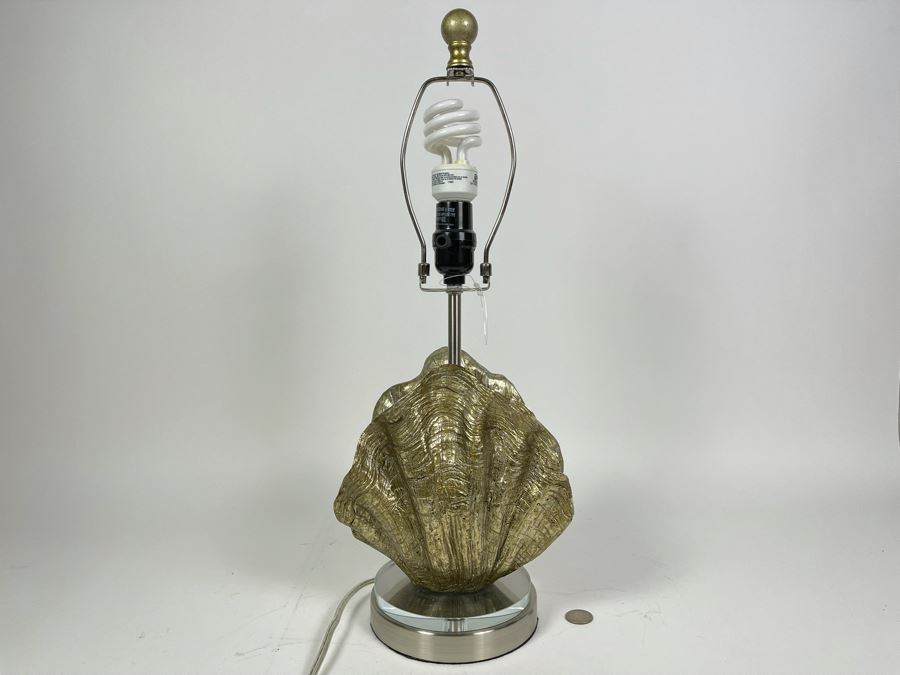 Contemporary Faux Shell Table Lamp (No Shade) 21H  [Photo 1]