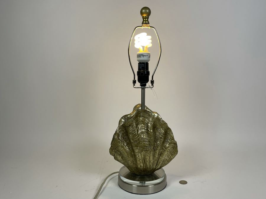 Contemporary Faux Shell Table Lamp (No Shade) 21H  [Photo 5]
