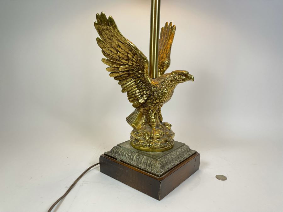 Vintage Brass Eagle Table Lamp 34H [Photo 3]