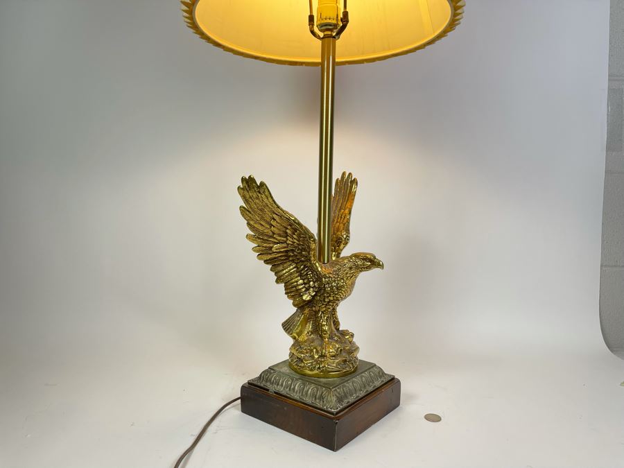 Vintage Brass Eagle Table Lamp 34H [Photo 2]
