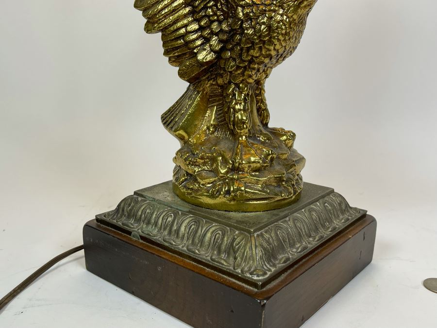 Vintage Brass Eagle Table Lamp 34H [Photo 5]