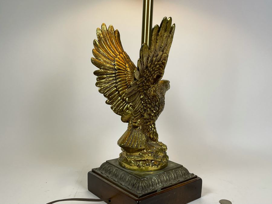 Vintage Brass Eagle Table Lamp 34H [Photo 6]