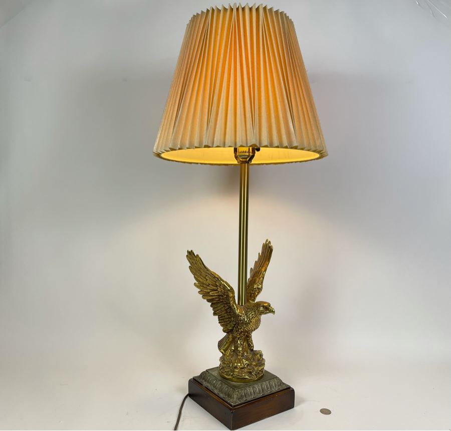 Vintage Brass Eagle Table Lamp 34H [Photo 11]